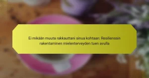 Ei mikään muuta rakkauttani sinua kohtaan: Resilienssin rakentaminen mielenterveyden tuen avulla