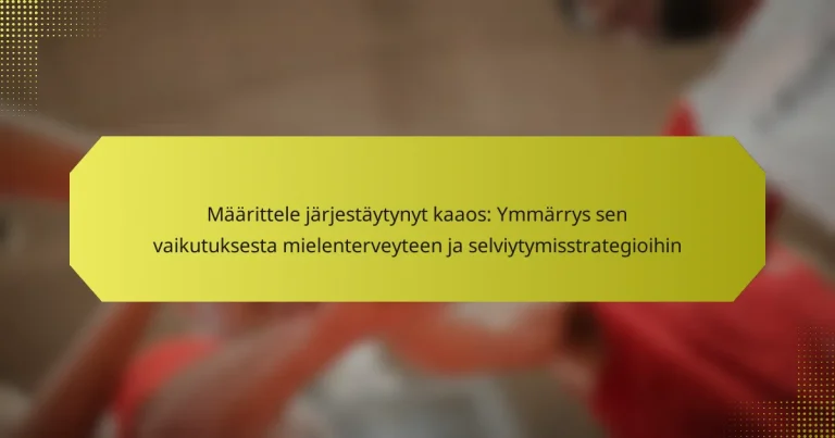 Määrittele järjestäytynyt kaaos: Ymmärrys sen vaikutuksesta mielenterveyteen ja selviytymisstrategioihin