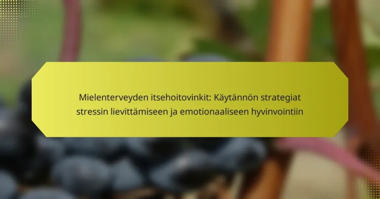 Mielenterveyden itsehoitovinkit: Käytännön strategiat stressin lievittämiseen ja emotionaaliseen hyvinvointiin