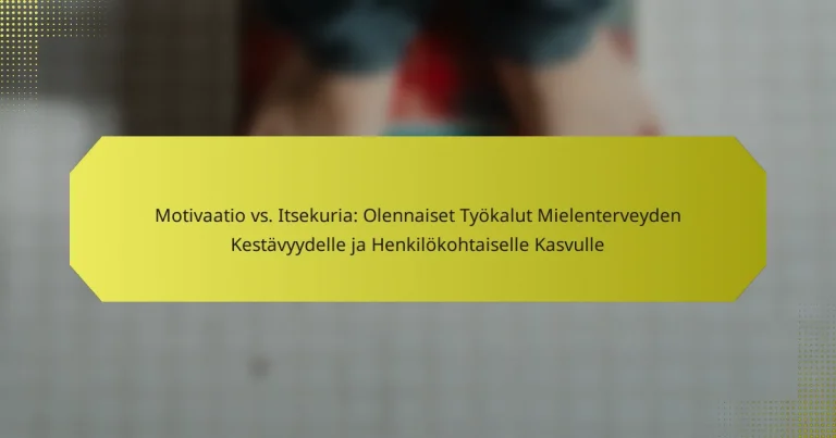 Motivaatio vs. Itsekuria: Olennaiset Työkalut Mielenterveyden Kestävyydelle ja Henkilökohtaiselle Kasvulle