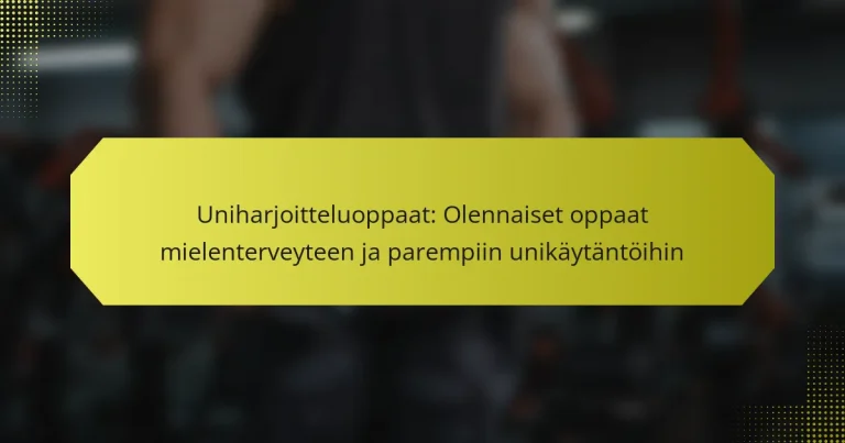 Uniharjoitteluoppaat: Olennaiset oppaat mielenterveyteen ja parempiin unikäytäntöihin