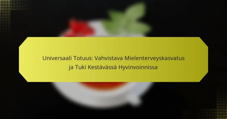 Universaali Totuus: Vahvistava Mielenterveyskasvatus ja Tuki Kestävässä Hyvinvoinnissa