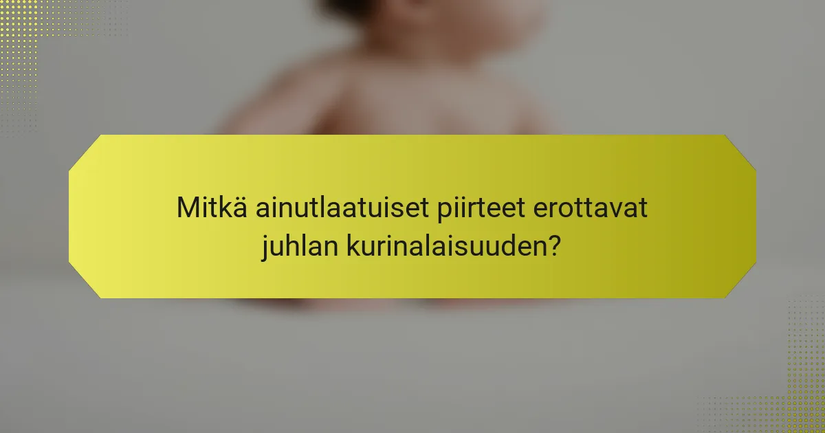 Mitkä ainutlaatuiset piirteet erottavat juhlan kurinalaisuuden?