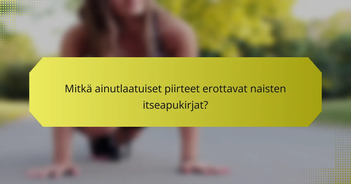 Mitkä ainutlaatuiset piirteet erottavat naisten itseapukirjat?